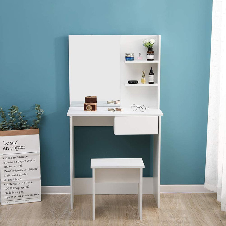 17 Stories Ervy Dressing Table Set with Mirror & Reviews Wayfair.co.uk